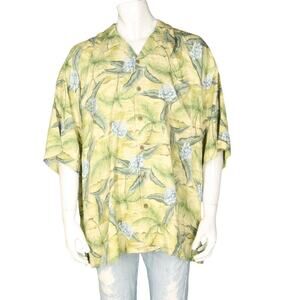 Tommy Bahama Floral Orchid Island Mountains Hawaiian Aloha Camp Shirt 2XL